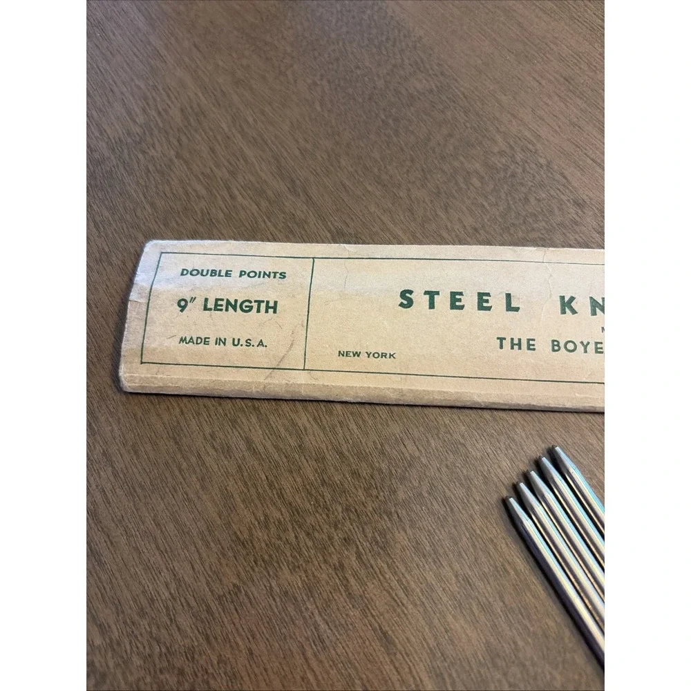 Boye Vtg Steel Knitting Pins, 9